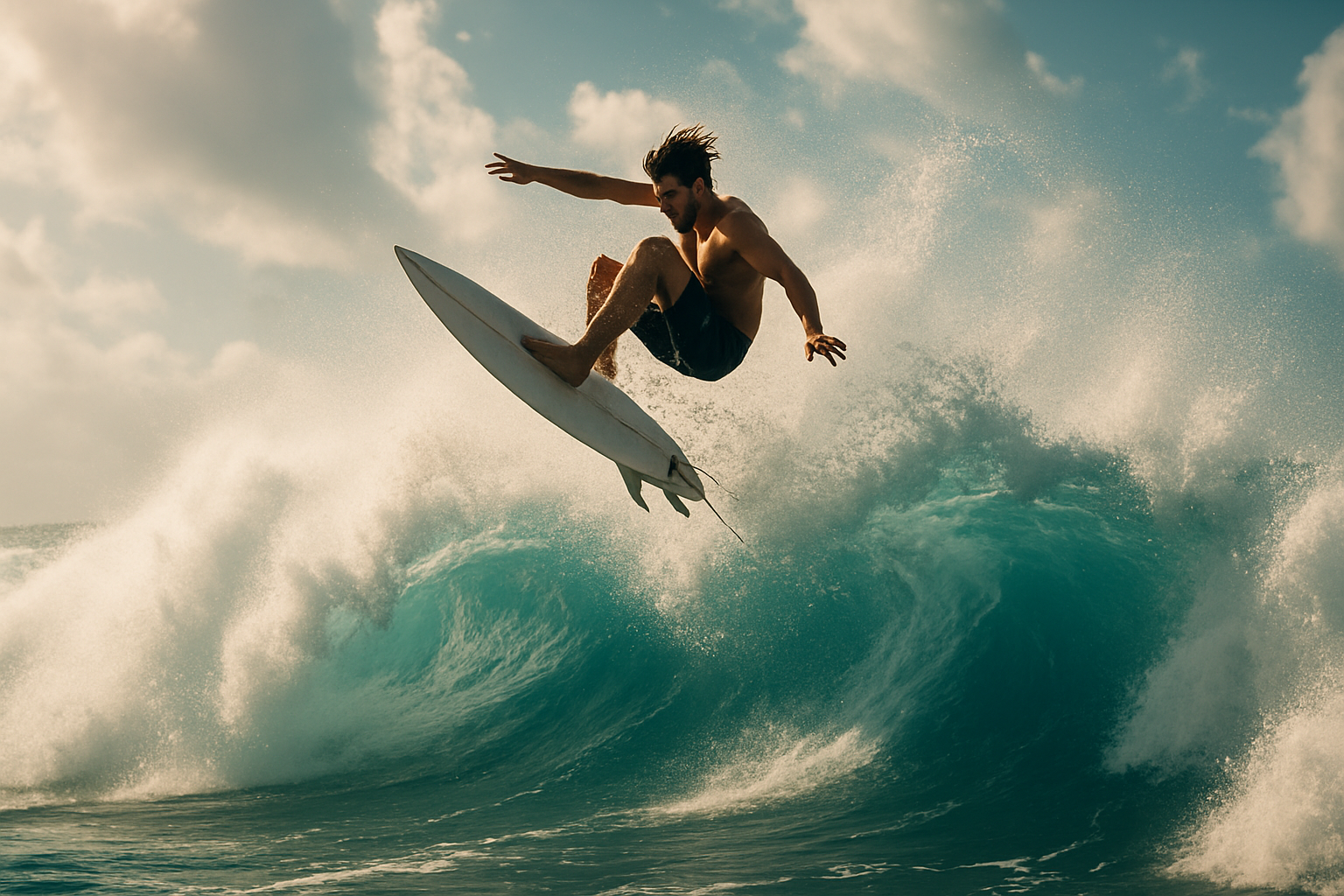surfer doing aerial
